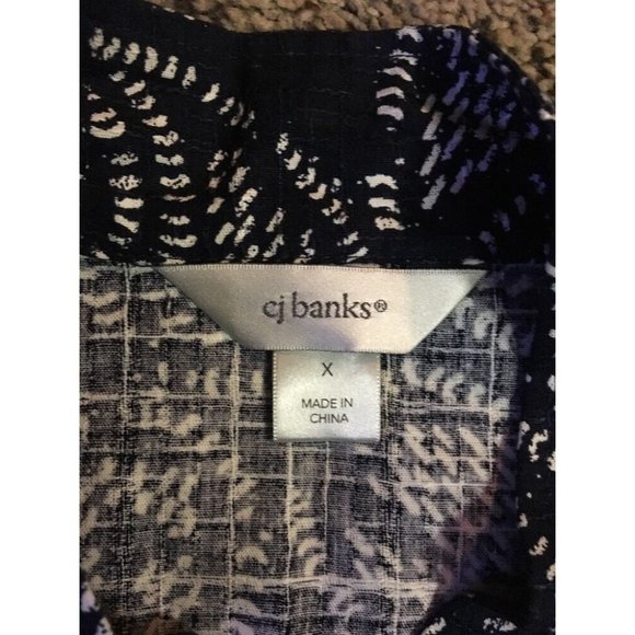 CJ Banks Jacket Womens X 14W Used Navy No Collar Zip Front Lightweight - Picture 11 of 12